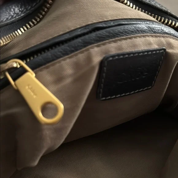 Chloe Black and Gold Shoulder Bag with Horseshoe Clasps - Picture 13 of 16